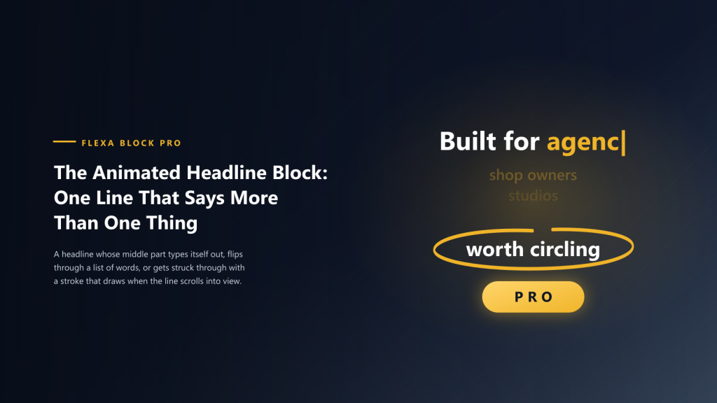The Animated Headline Block: One Line That Says More Than One Thing