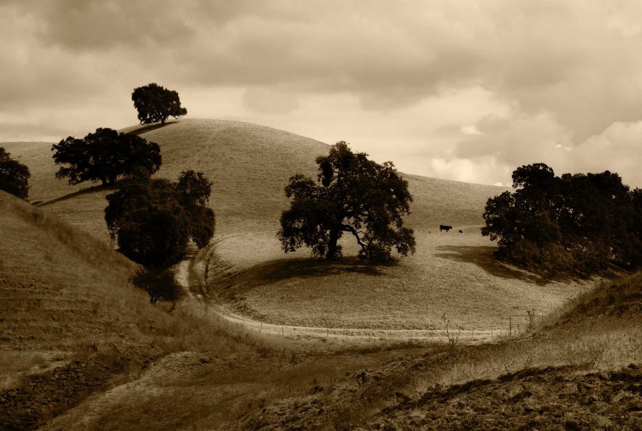 A photograph cropped to a locked sixteen-by-nine frame with two square markers on it