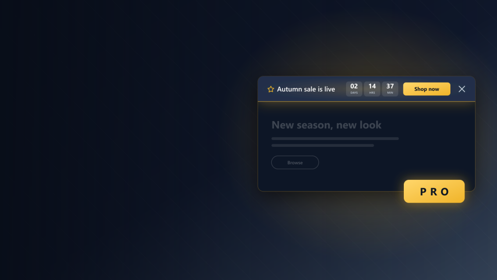 Preview of the Flexa Block Pro Sticky Announcement Bar pinned above a page